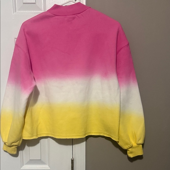 💖 **Hailey & Co. Pink Yellow Ombré Sweatshirt** Size **Small - Picture 3 of 5